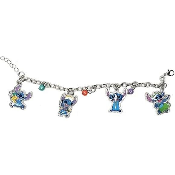 Stitch charm bracelet silver metal jewelry gift for girls kids disney accessorie - Picture 2 of 2